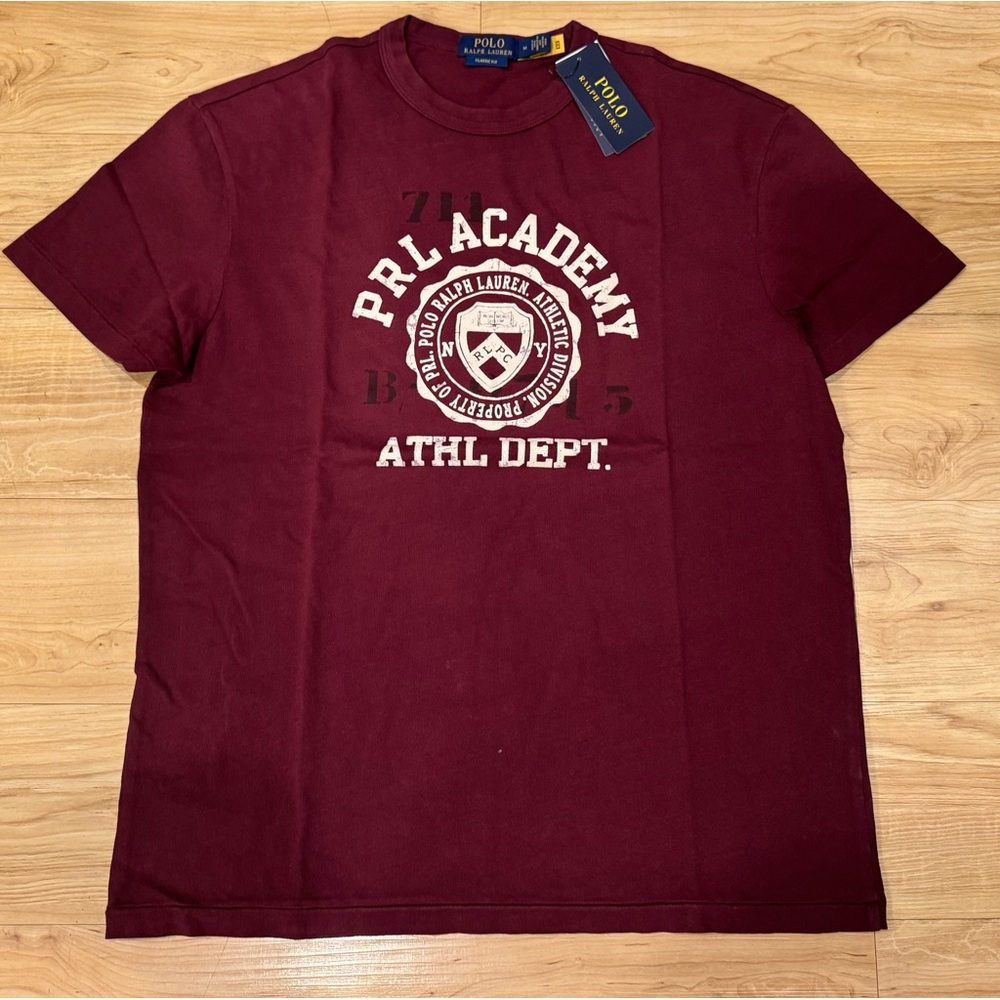 Polo Ralph Lauren Men’s Classic Fit PRL Academy Jersey T-Shirt Tee Maroon M - L